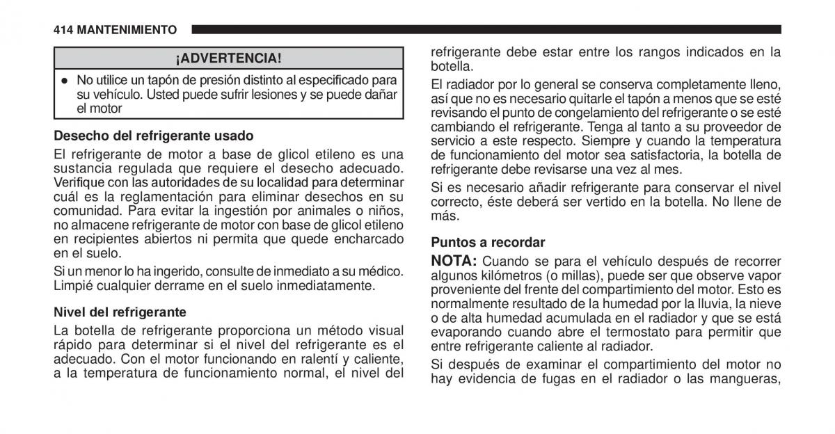 Jeep Cherokee KK manual del propietario / page 415