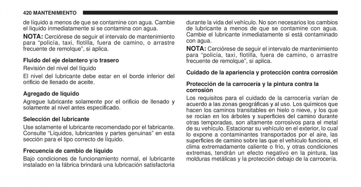 Jeep Cherokee KK manual del propietario / page 421