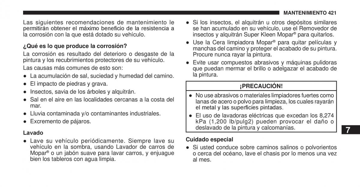 Jeep Cherokee KK manual del propietario / page 422