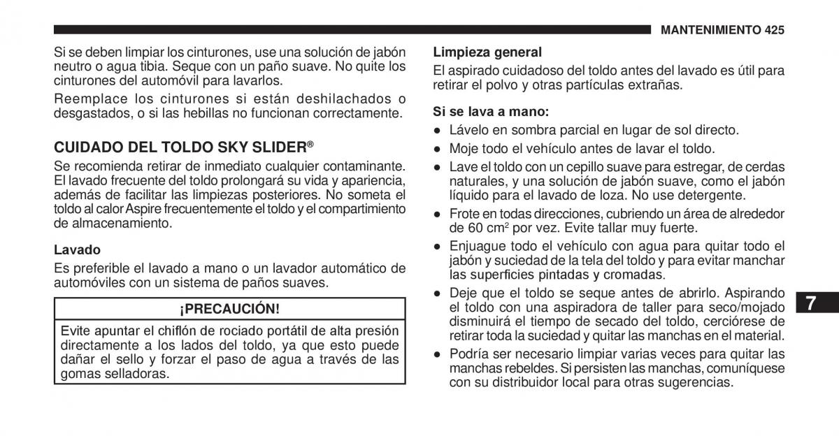 Jeep Cherokee KK manual del propietario / page 426