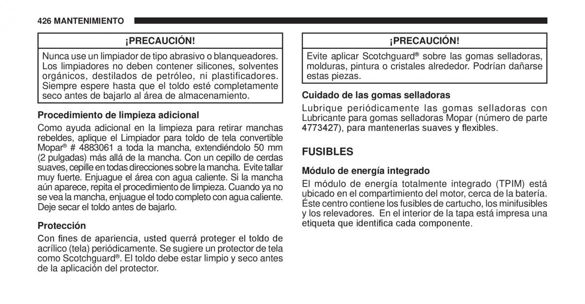 Jeep Cherokee KK manual del propietario / page 427