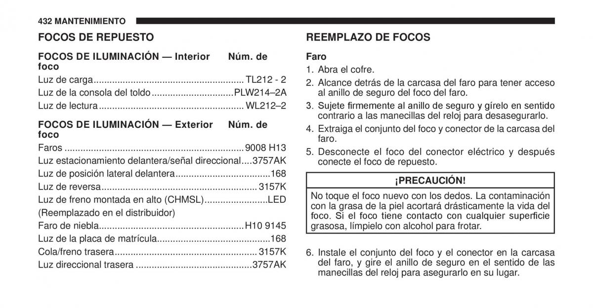 Jeep Cherokee KK manual del propietario / page 433