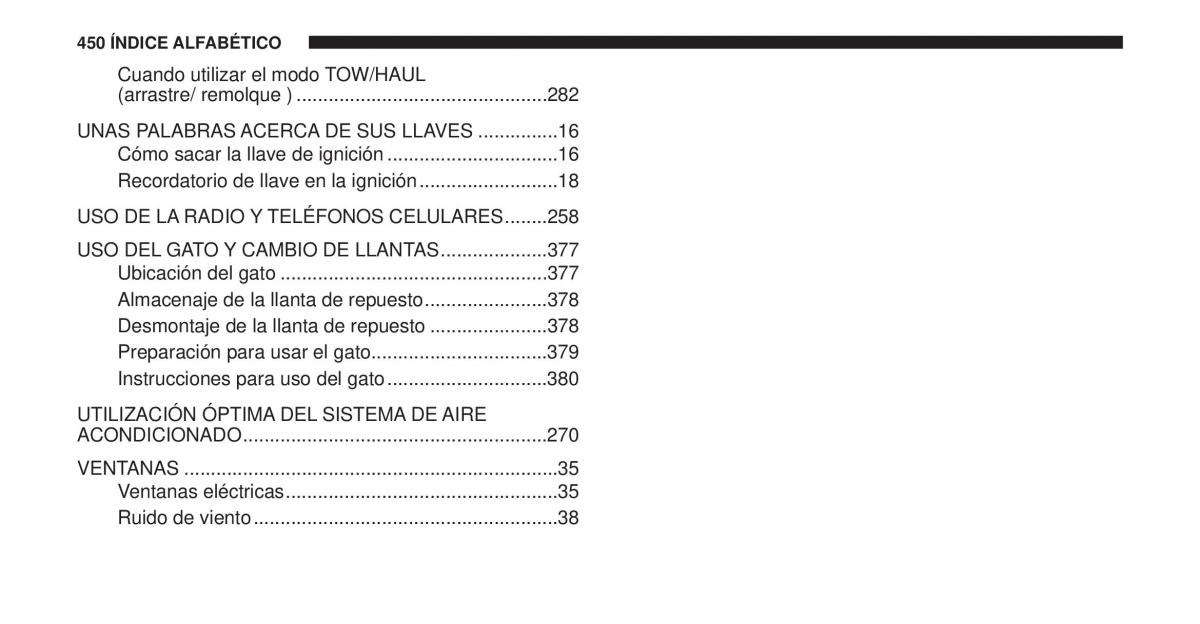 Jeep Cherokee KK manual del propietario / page 451