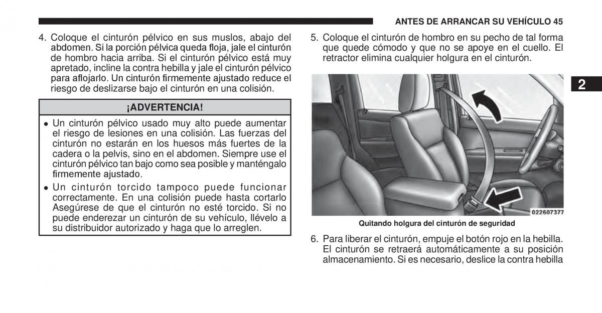 Jeep Cherokee KK manual del propietario / page 46