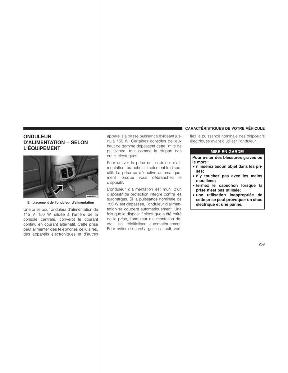 Jeep Cherokee KL manuel du proprietaire / page 261