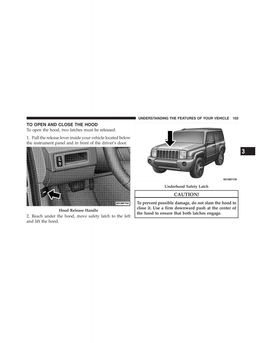 Jeep Commander owners manual XK XH / page 103