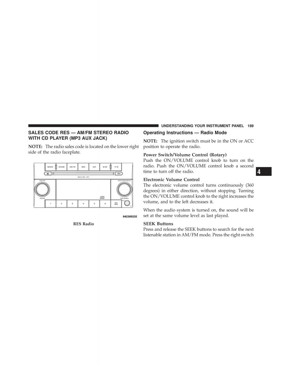 Jeep Commander owners manual XK XH / page 189