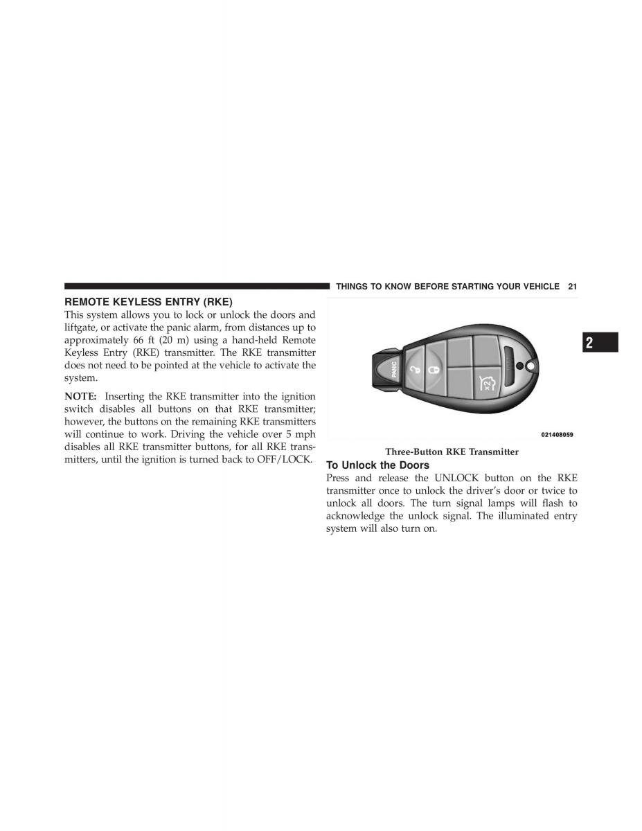 Jeep Commander owners manual XK XH / page 21