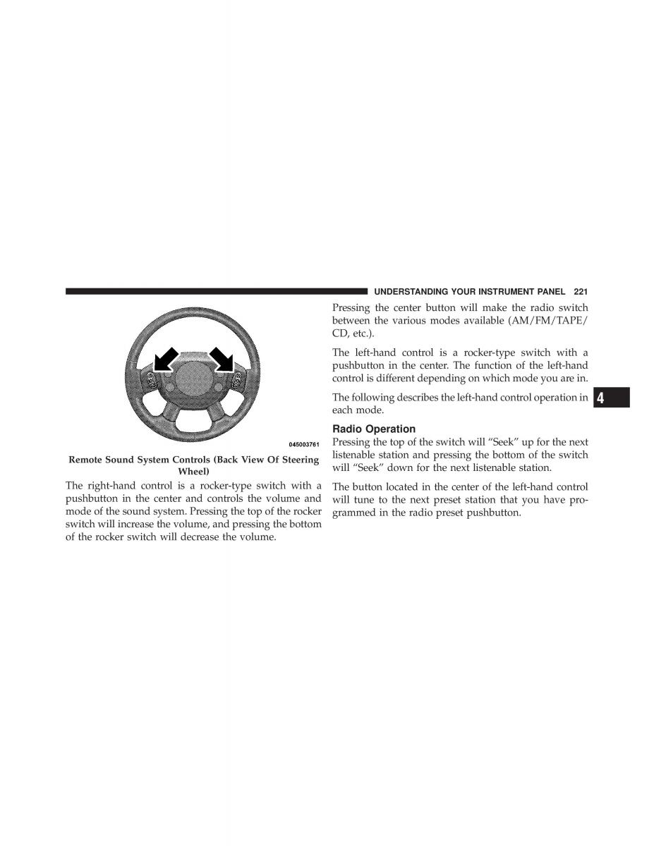 Jeep Commander owners manual XK XH / page 221