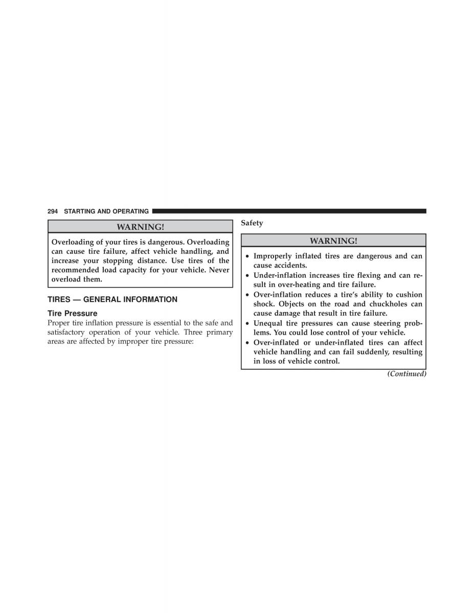 Jeep Commander owners manual XK XH / page 294