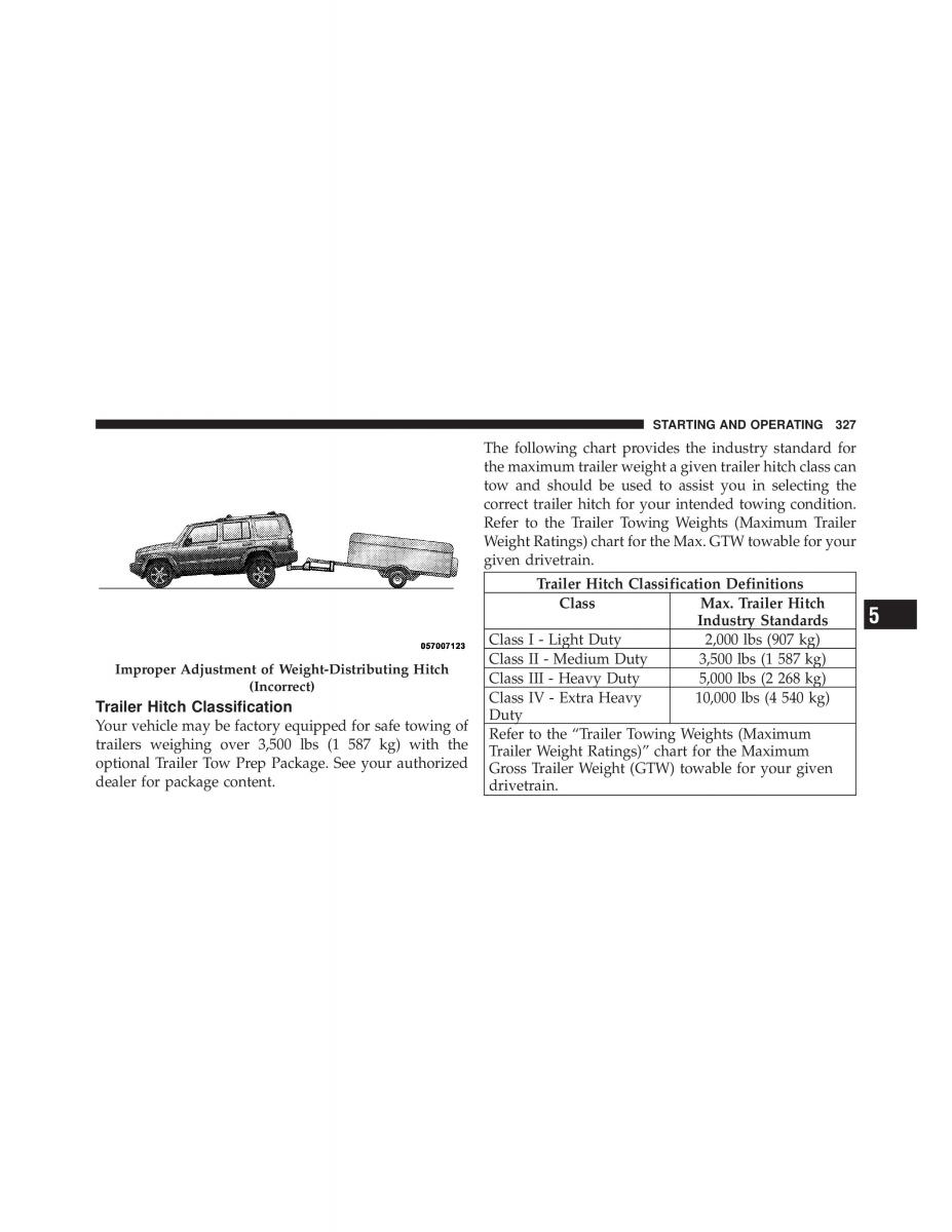 Jeep Commander owners manual XK XH / page 327