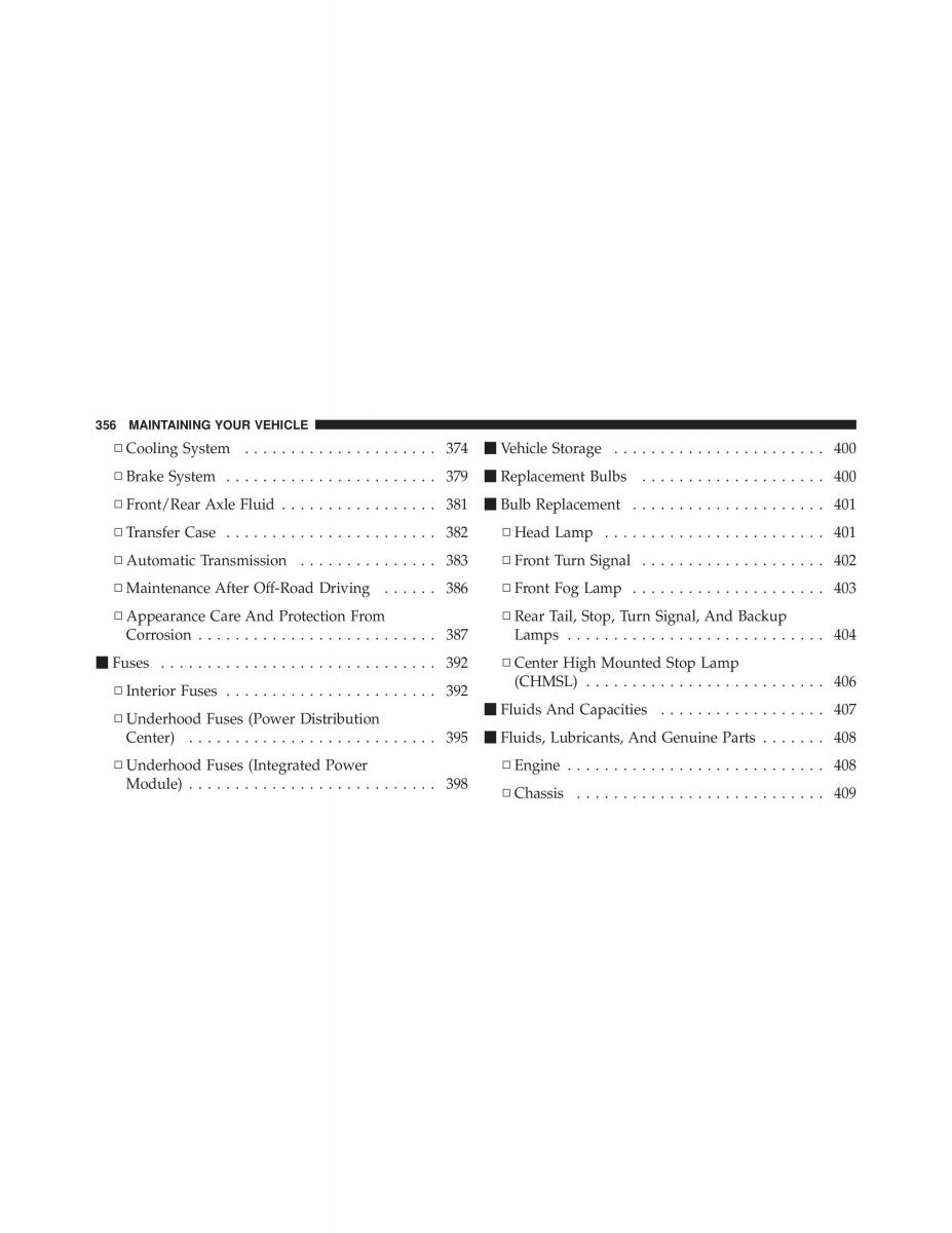 Jeep Commander owners manual XK XH / page 356