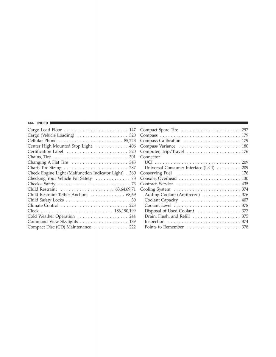 Jeep Commander owners manual XK XH / page 444