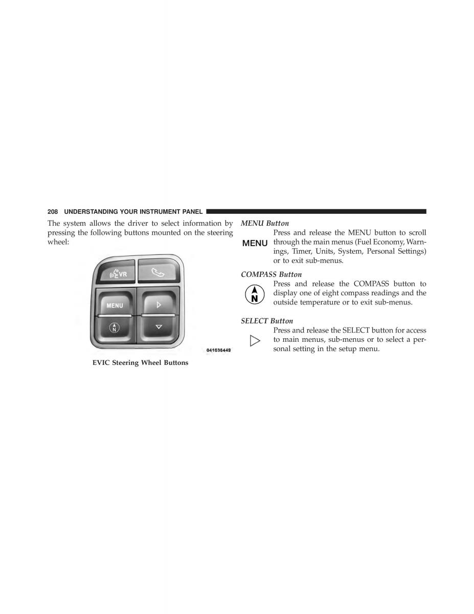 Jeep Compass owners manual / page 210