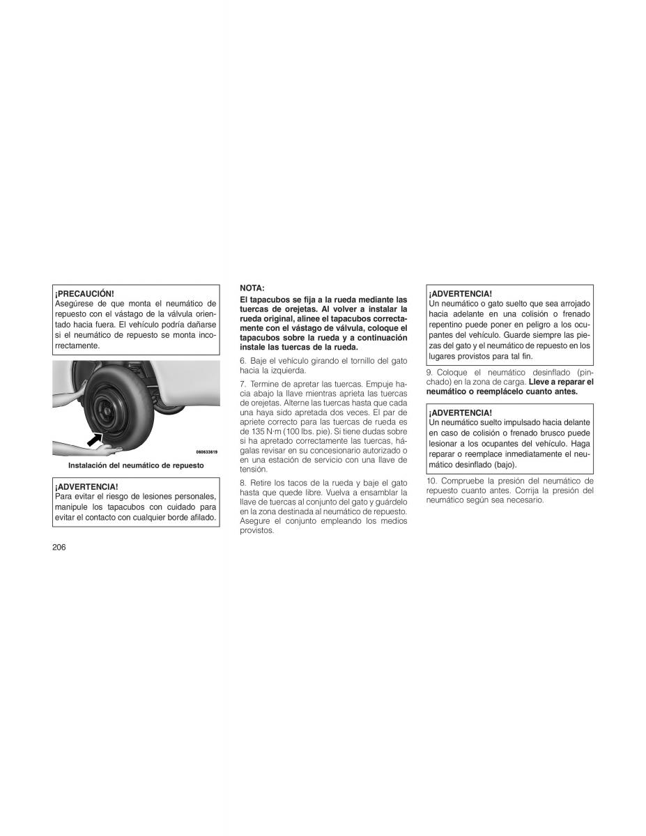 Jeep Compass manual del propietario / page 208