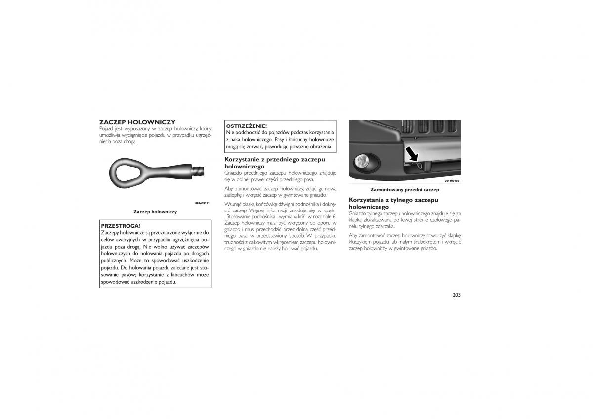 Jeep Compass instrukcja obslugi / page 207