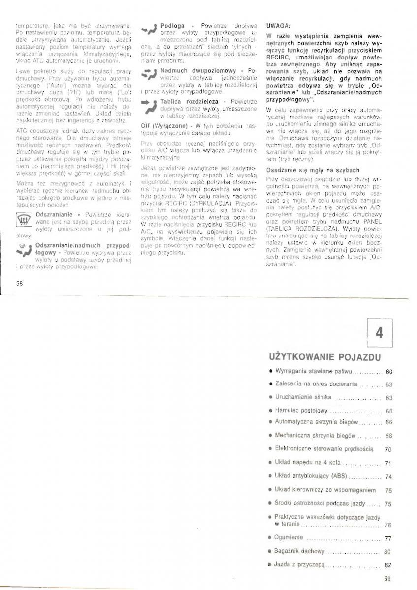 Jeep Grand Cherokee ZJ instrukcja obslugi / page 31