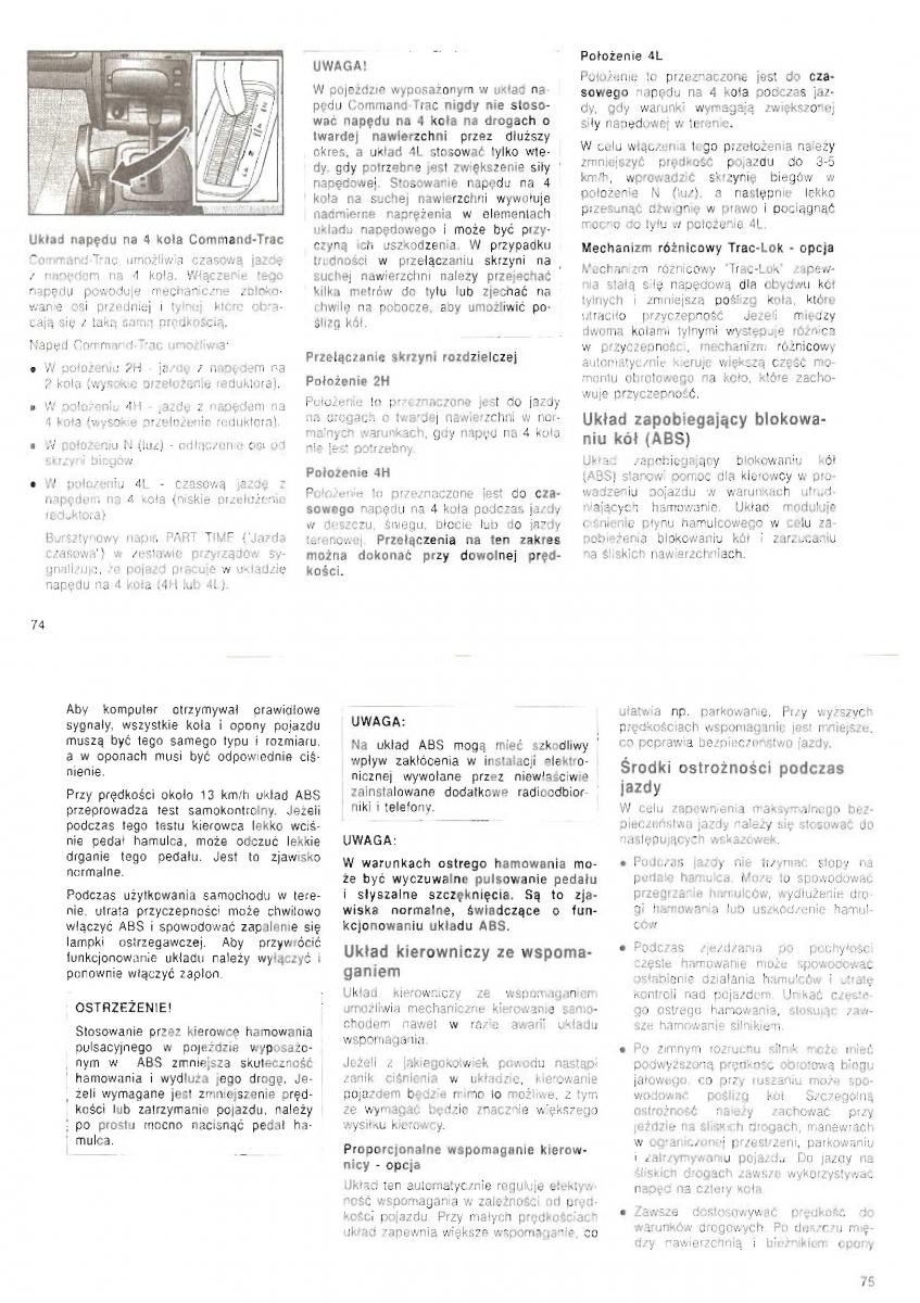 Jeep Grand Cherokee ZJ instrukcja obslugi / page 39