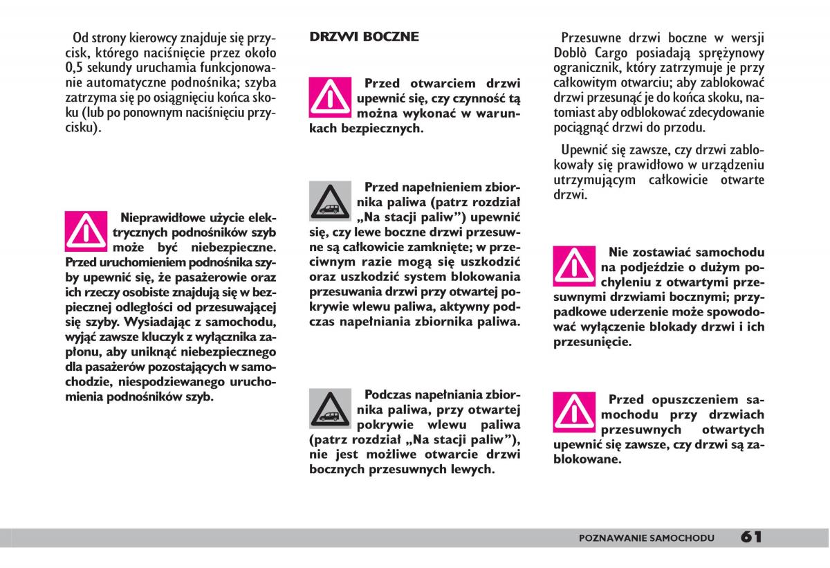 fiat Doblo I 1 instrukcja obslugi / page 63