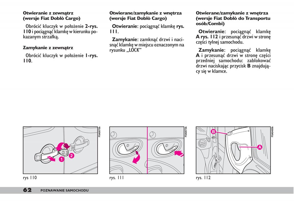 fiat Doblo I 1 instrukcja obslugi / page 64