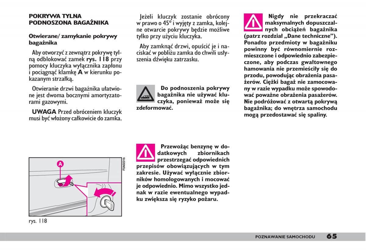 fiat Doblo I 1 instrukcja obslugi / page 67