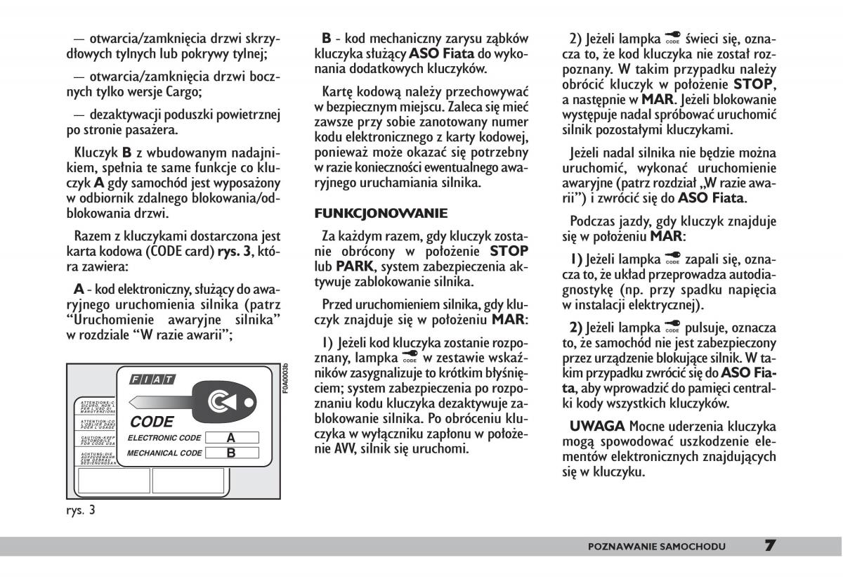 fiat Doblo I 1 instrukcja obslugi / page 9