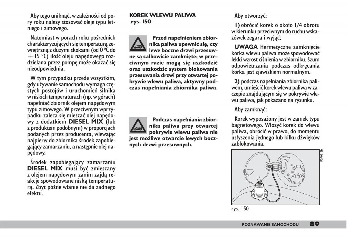 fiat Doblo I 1 instrukcja obslugi / page 91