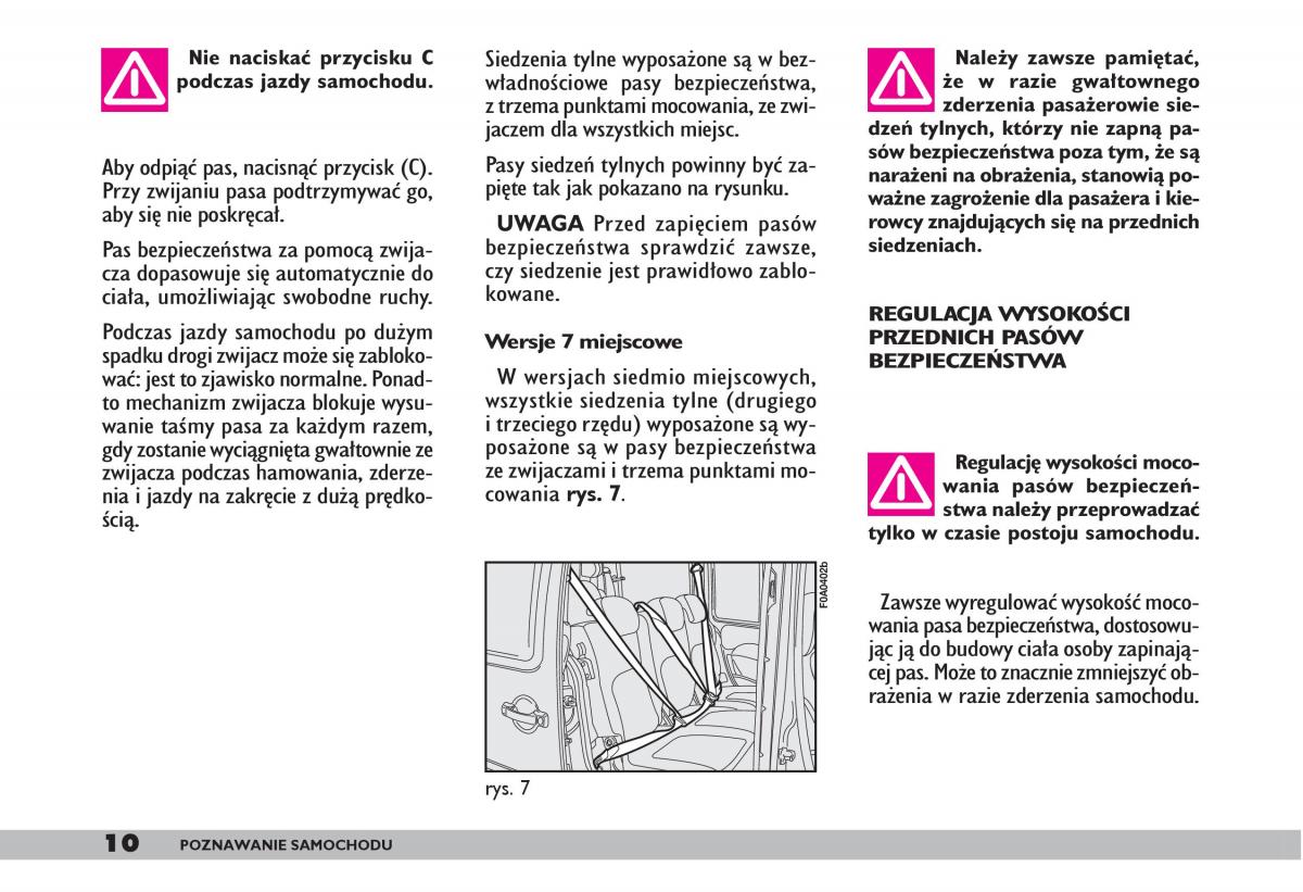 fiat Doblo I 1 instrukcja obslugi / page 12