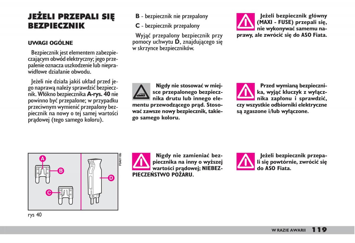 fiat Doblo I 1 instrukcja obslugi / page 121