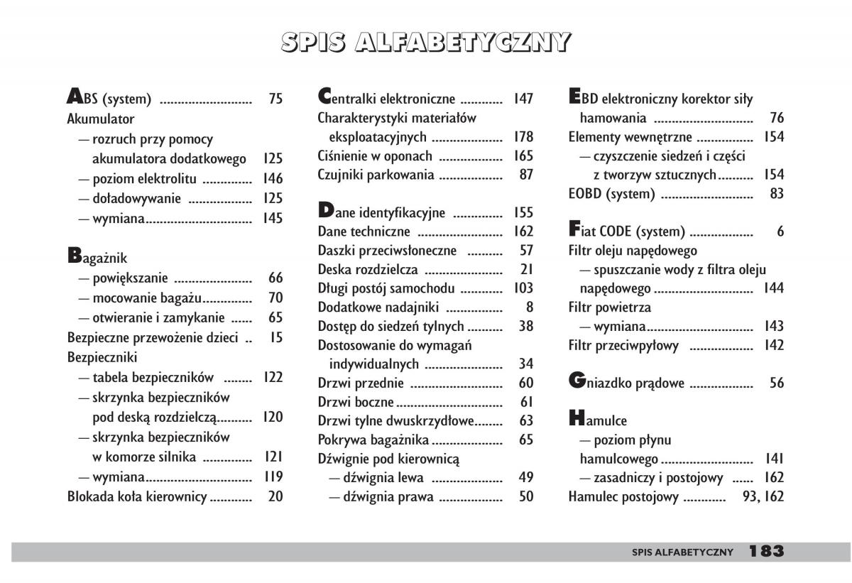 fiat Doblo I 1 instrukcja obslugi / page 185