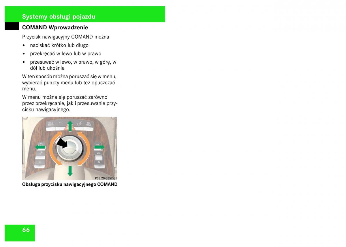 Mercedes Benz S Class W221 instrukcja obslugi / page 68