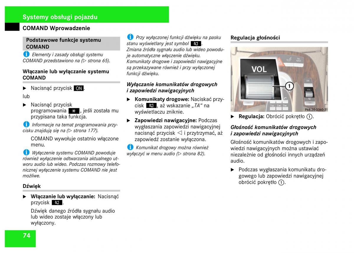 Mercedes Benz S Class W221 instrukcja obslugi / page 76