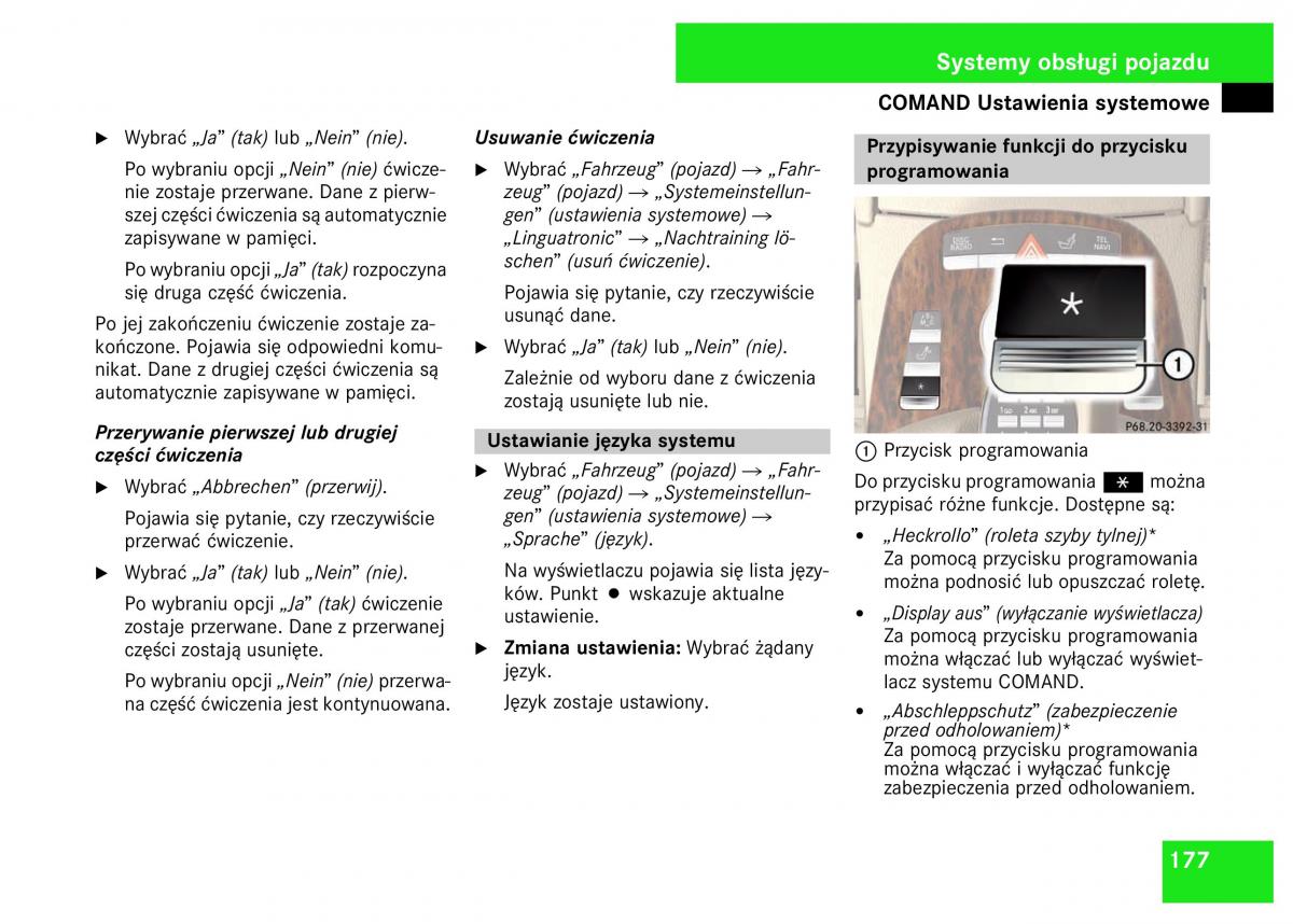 Mercedes Benz S Class W221 instrukcja obslugi / page 179