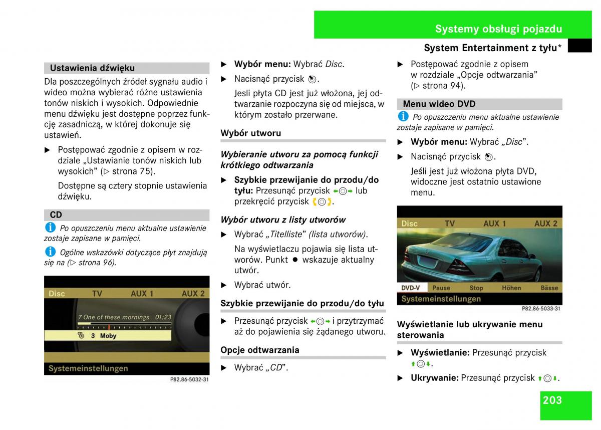 Mercedes Benz S Class W221 instrukcja obslugi / page 205