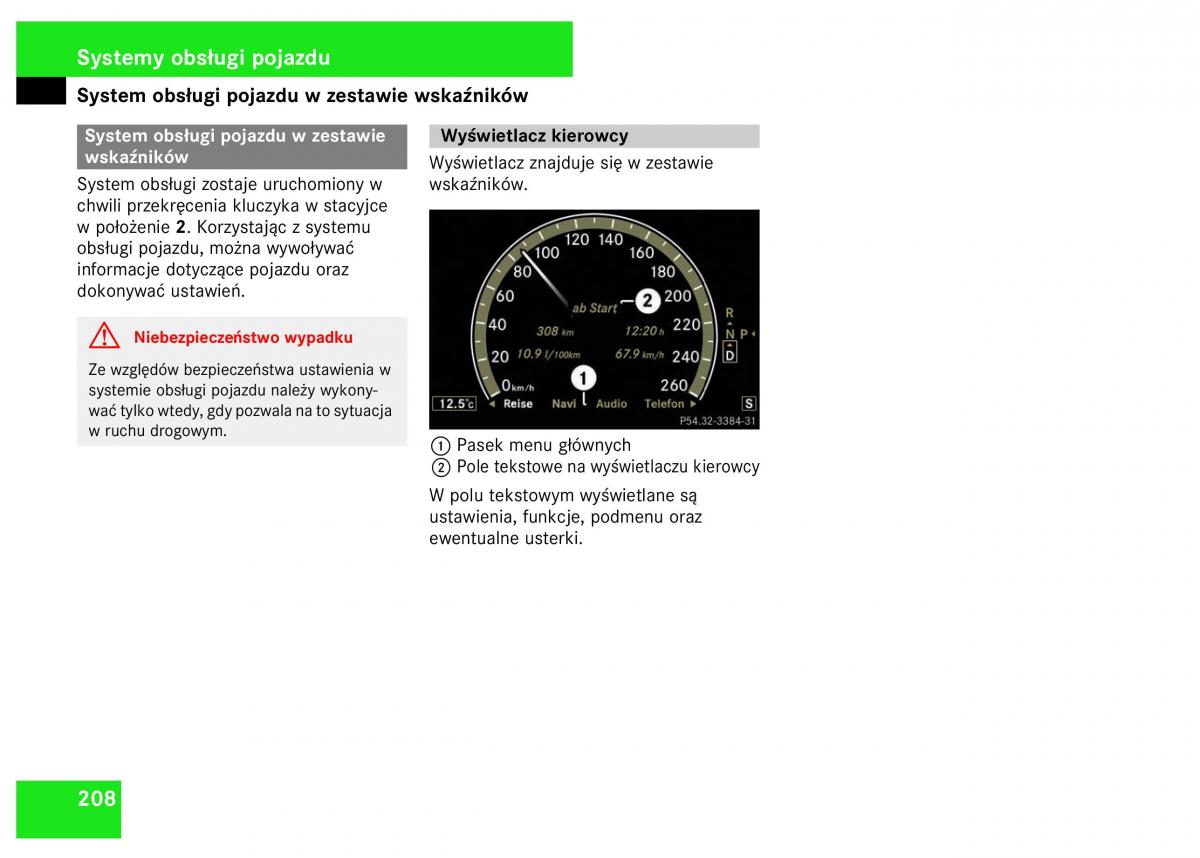 Mercedes Benz S Class W221 instrukcja obslugi / page 210