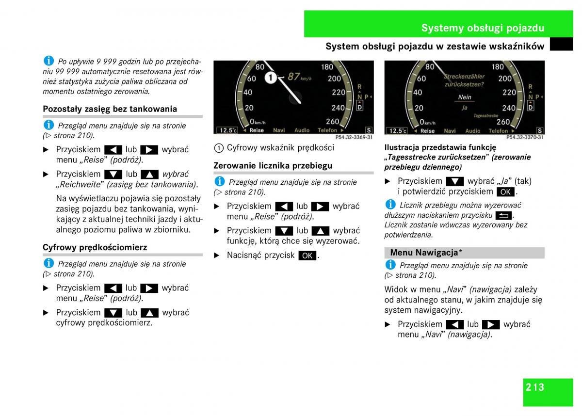 Mercedes Benz S Class W221 instrukcja obslugi / page 215