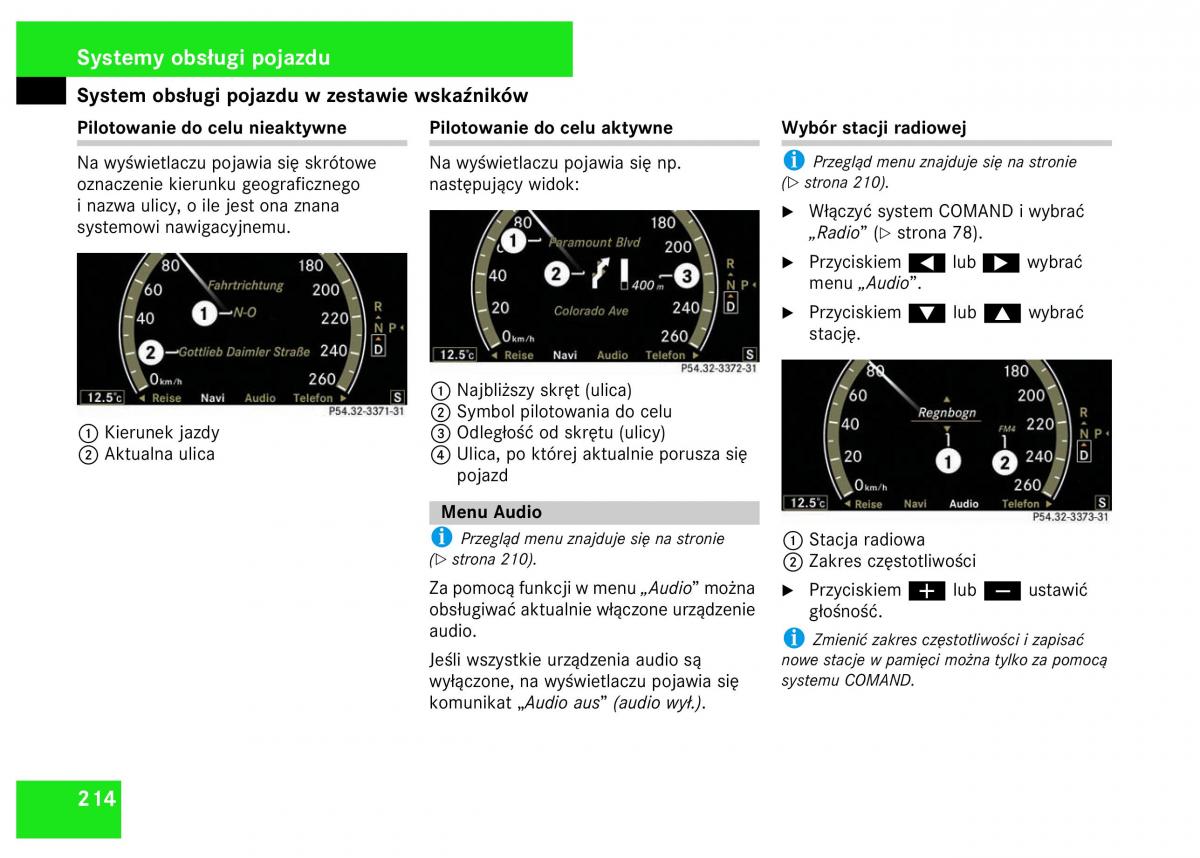 Mercedes Benz S Class W221 instrukcja obslugi / page 216