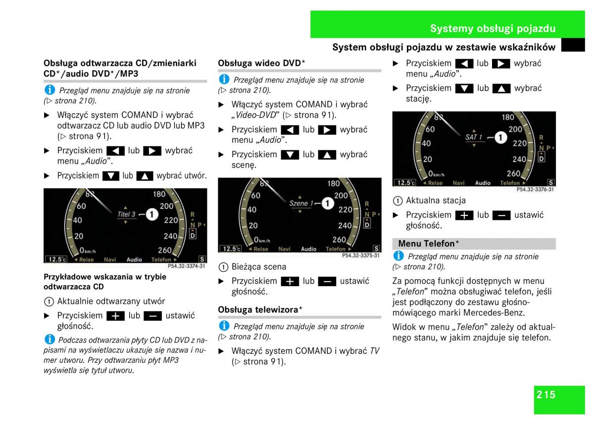 Mercedes Benz S Class W221 instrukcja obslugi / page 217