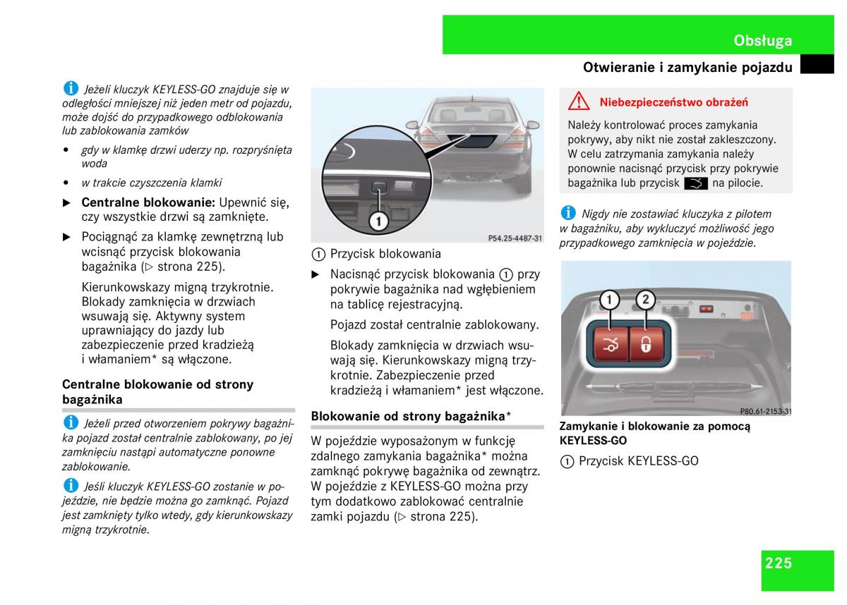 Mercedes Benz S Class W221 instrukcja obslugi / page 227