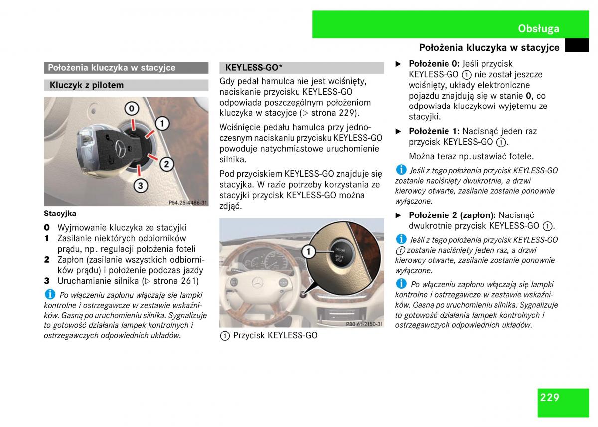 Mercedes Benz S Class W221 instrukcja obslugi / page 231