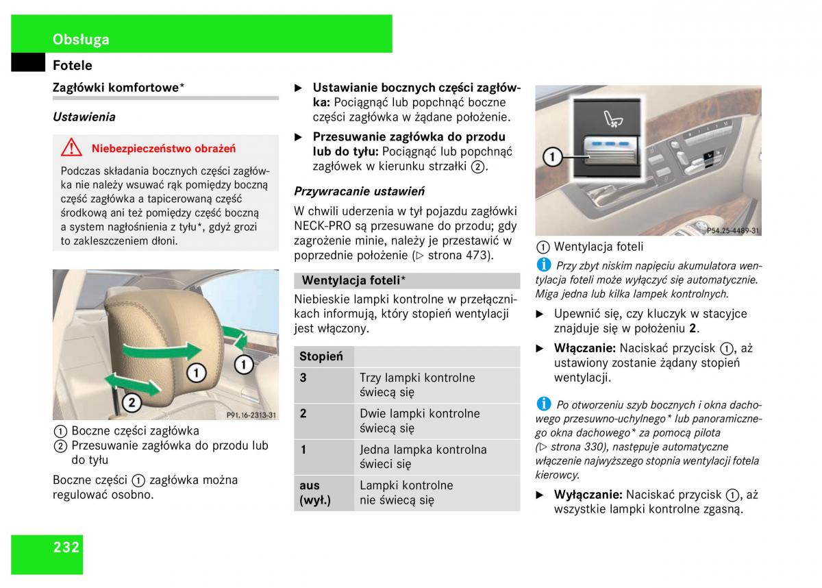 Mercedes Benz S Class W221 instrukcja obslugi / page 234