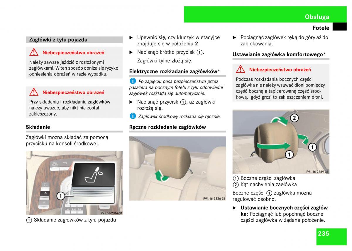 Mercedes Benz S Class W221 instrukcja obslugi / page 237