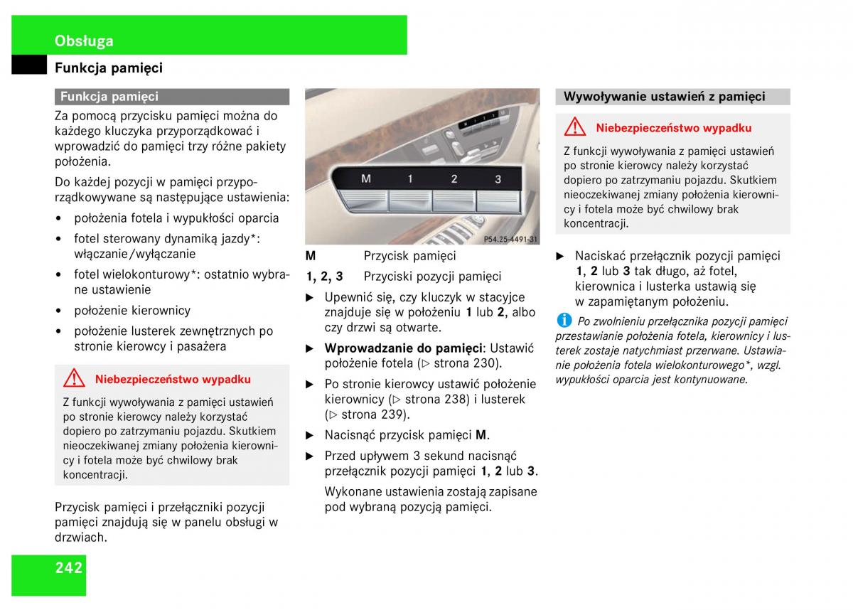 Mercedes Benz S Class W221 instrukcja obslugi / page 244