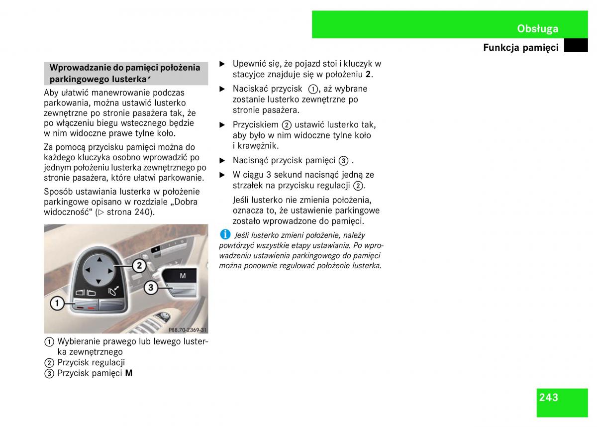 Mercedes Benz S Class W221 instrukcja obslugi / page 245