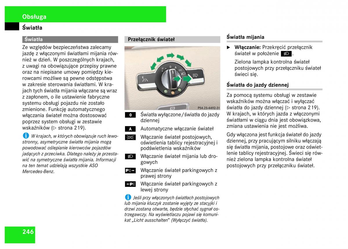 Mercedes Benz S Class W221 instrukcja obslugi / page 248