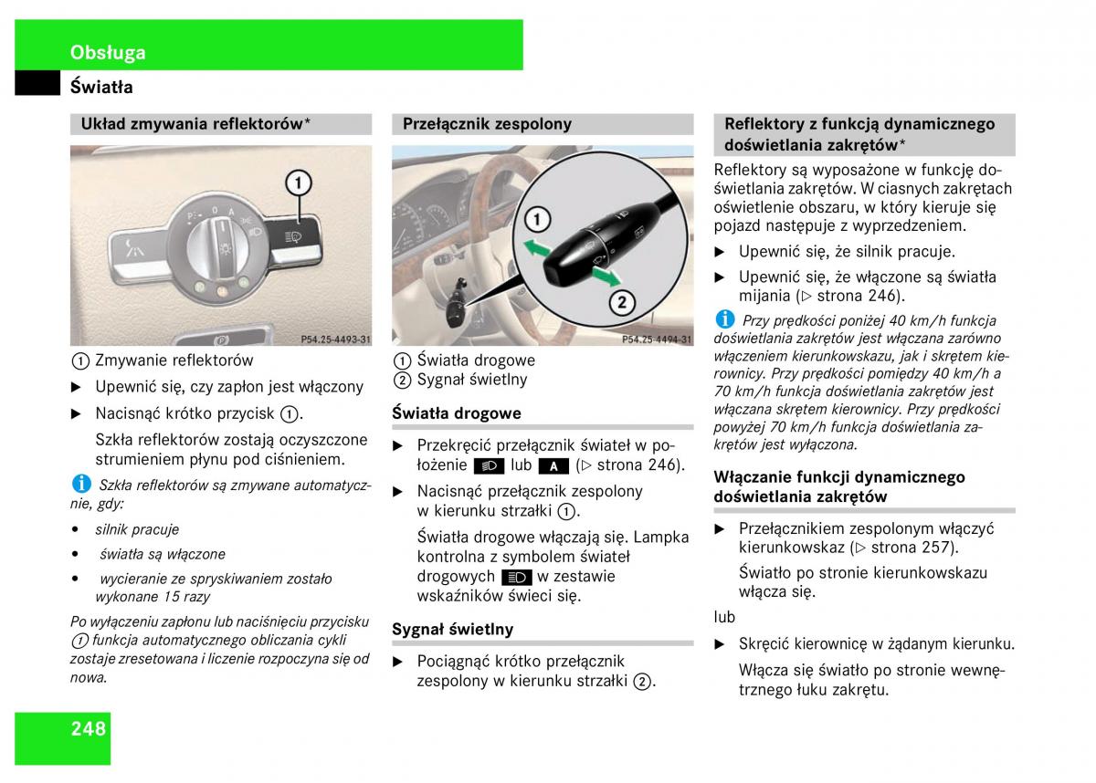 Mercedes Benz S Class W221 instrukcja obslugi / page 250