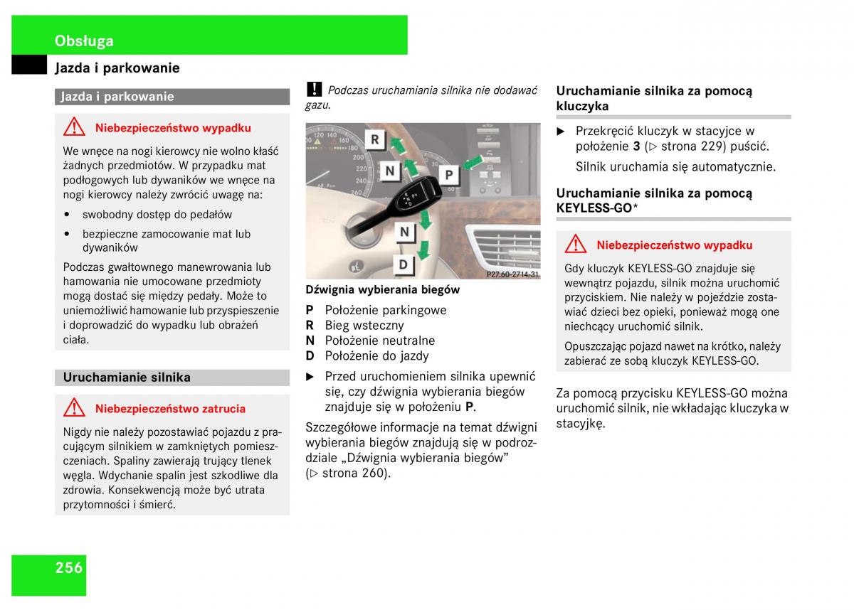 Mercedes Benz S Class W221 instrukcja obslugi / page 258