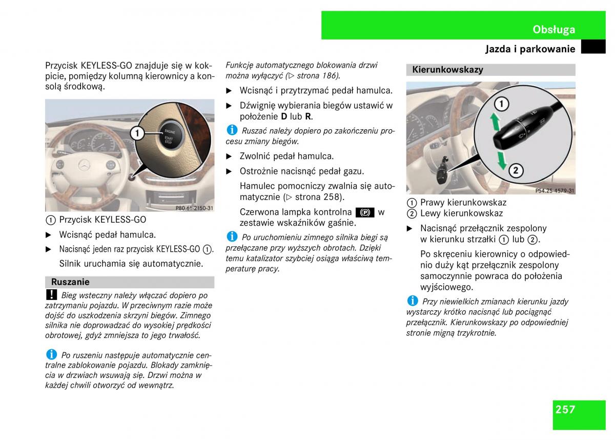 Mercedes Benz S Class W221 instrukcja obslugi / page 259