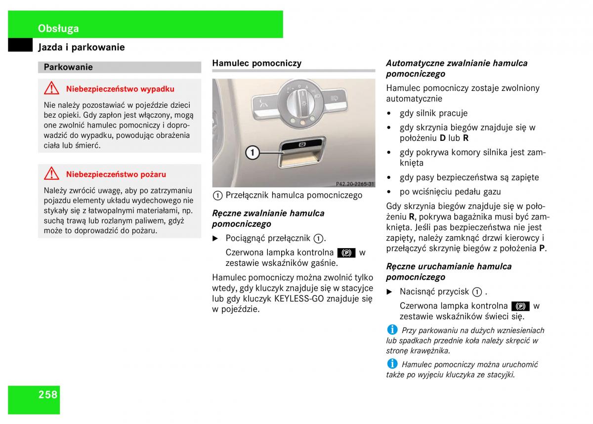 Mercedes Benz S Class W221 instrukcja obslugi / page 260