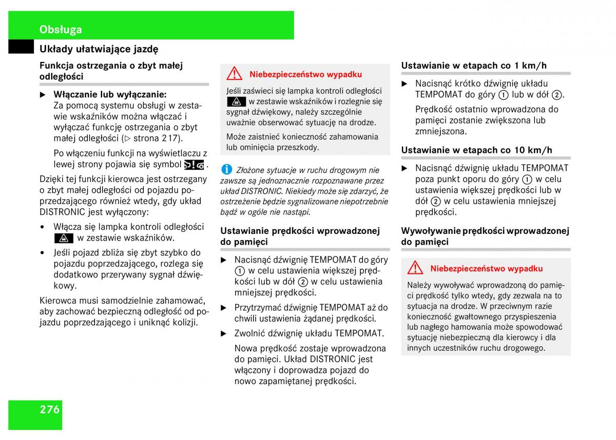 Mercedes Benz S Class W221 instrukcja obslugi / page 278